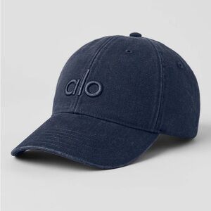 ALO Yoga Blue Curved Brim Hat with Embroidered Logo
